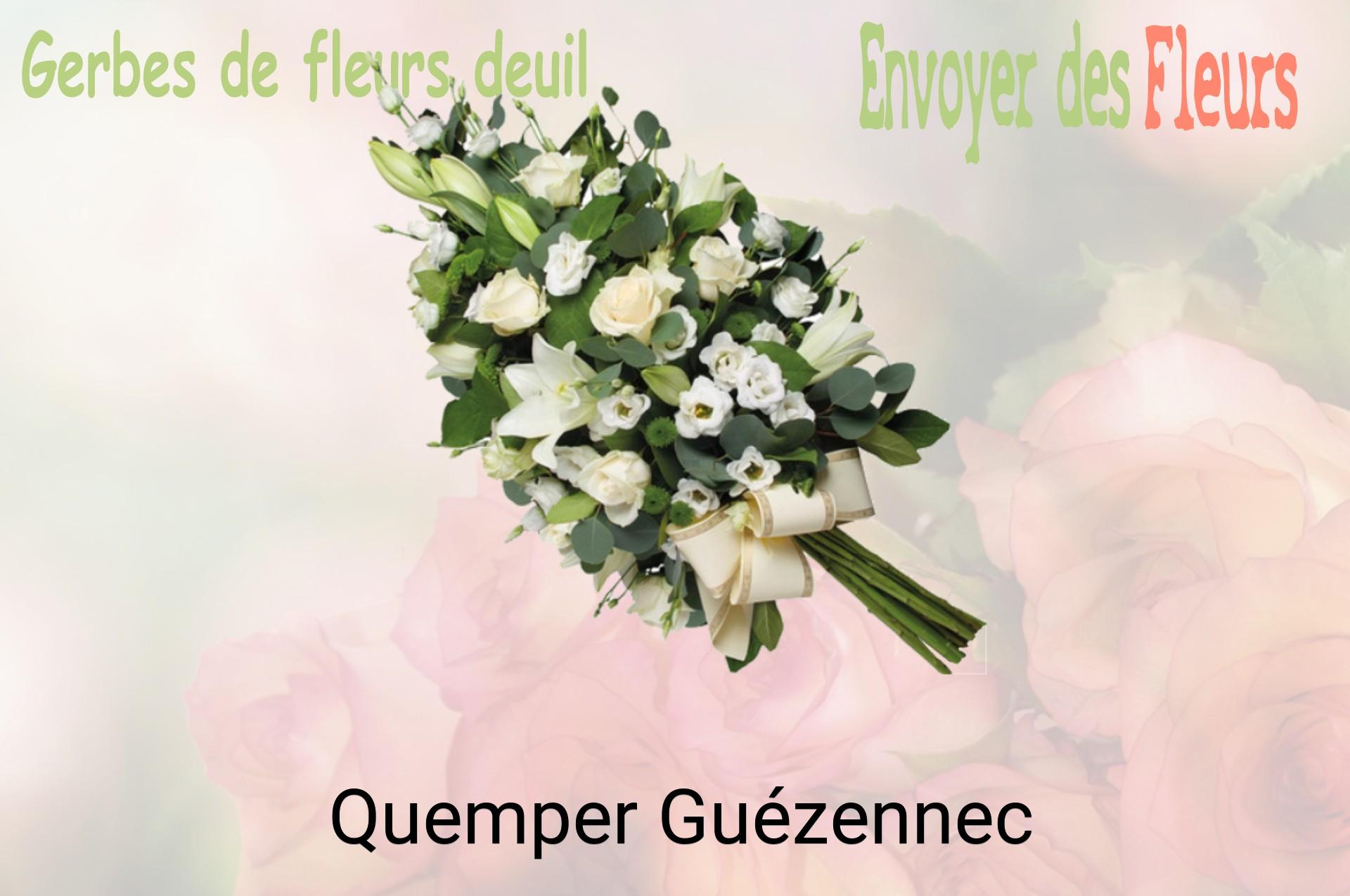 Gerbe de fleurs de deuil livrée à Quemper-Guézennec